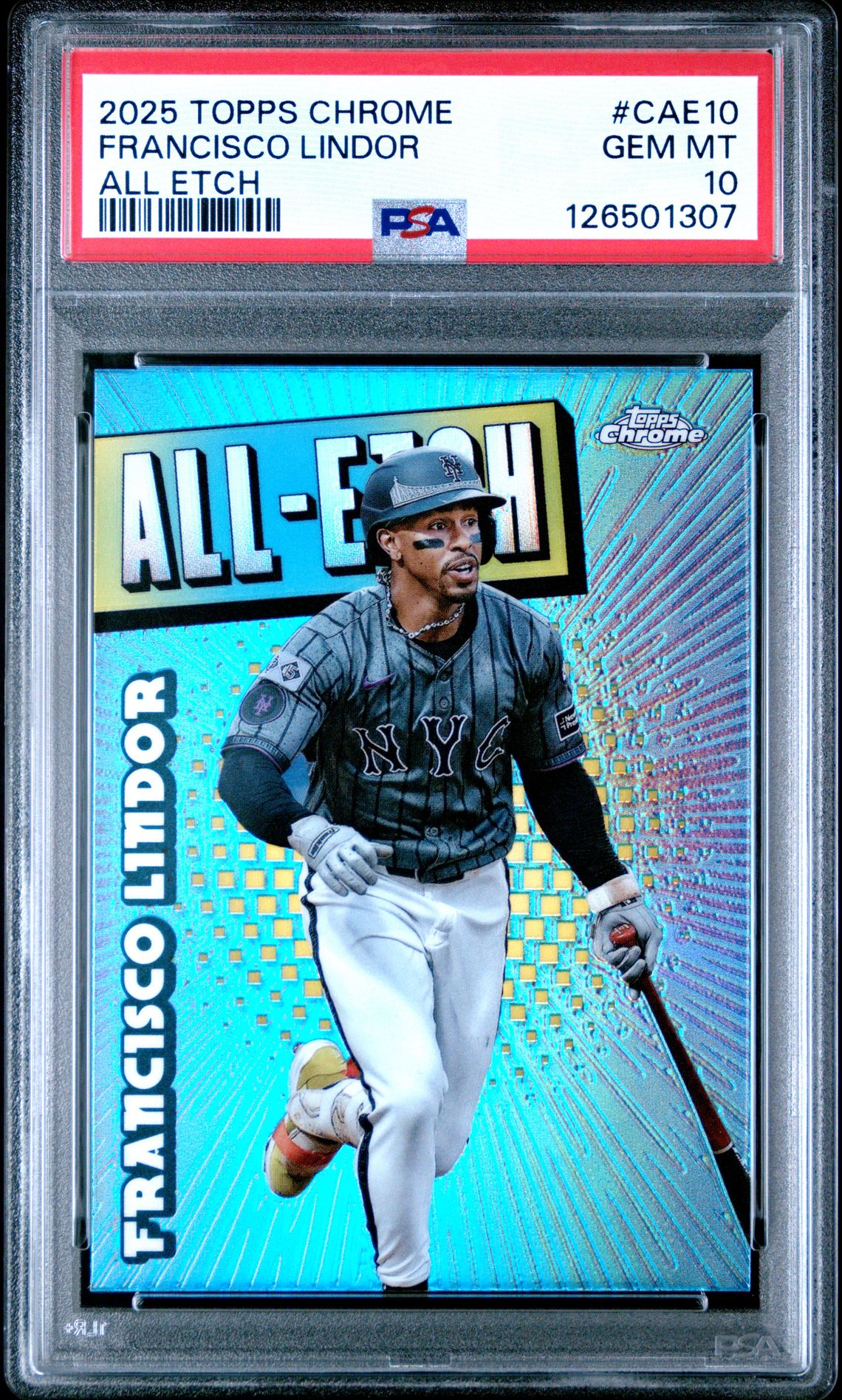 2025 Topps Chrome All Etch Francisco Lindor #Cae10 Gem Mt 10 front