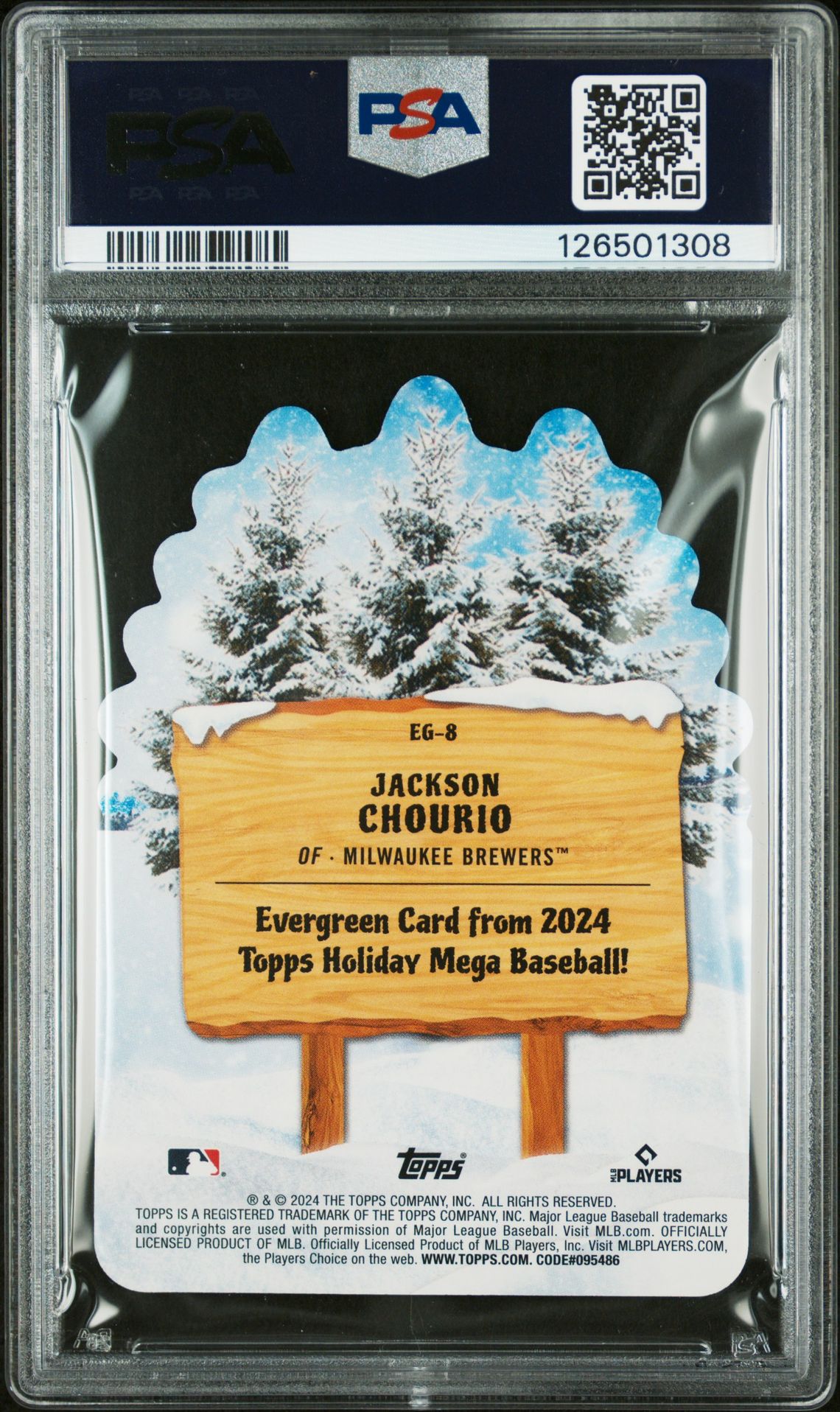 2024 Topps Holiday Evergreen Jackson Chourio #Eg8 Gem Mt 10 back