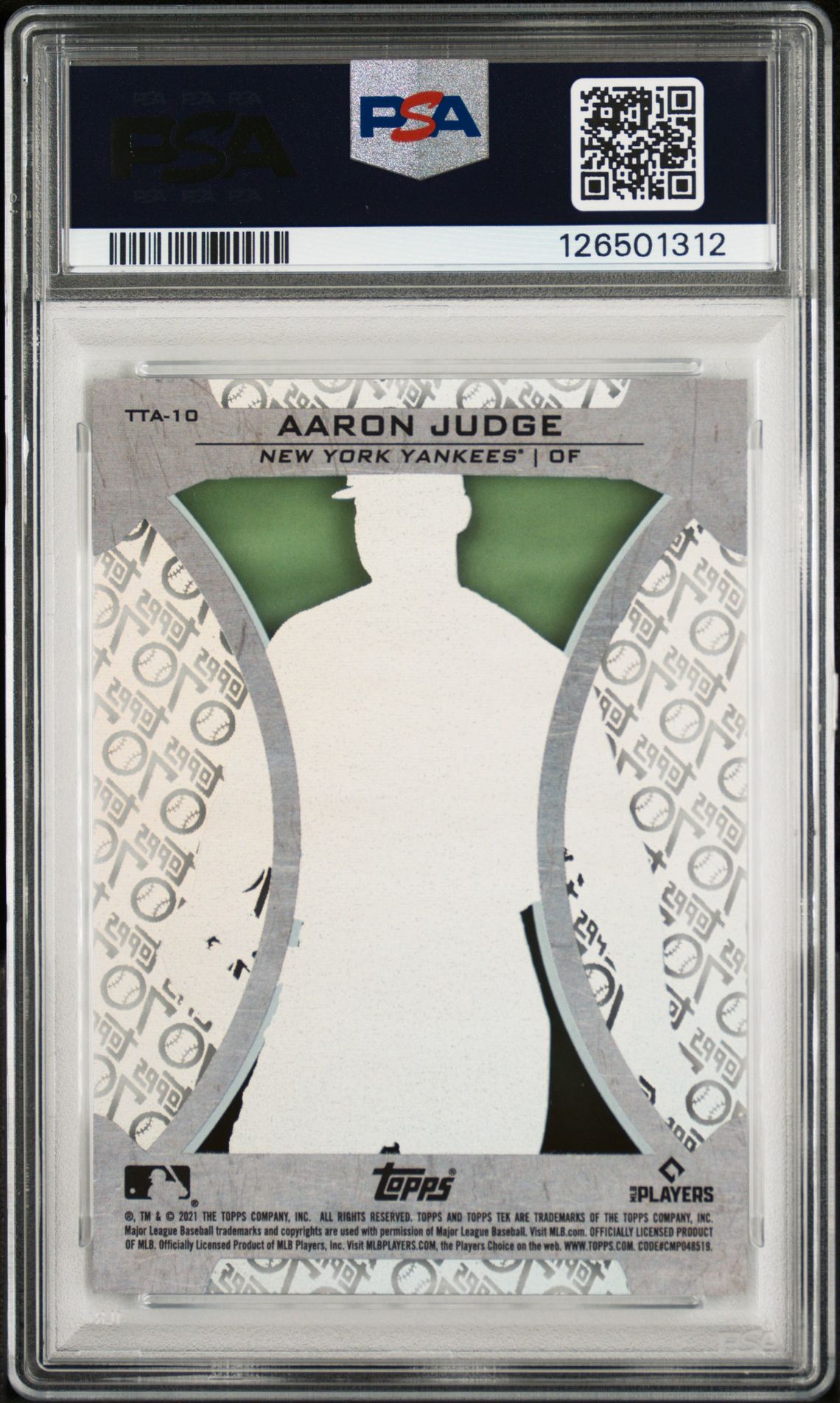 2021 Topps Update Topps Tek 70Th Anniversary Aaron Judge #Tta10 (Topps Tek 70Th Anniv.) Mint 9 back
