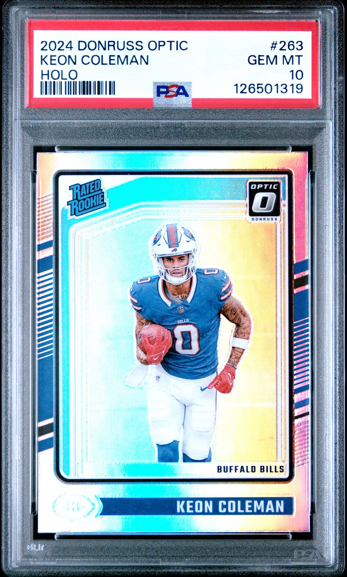 2024 Panini Donruss Optic Keon Coleman #263 (Holo) Gem Mt 10 front