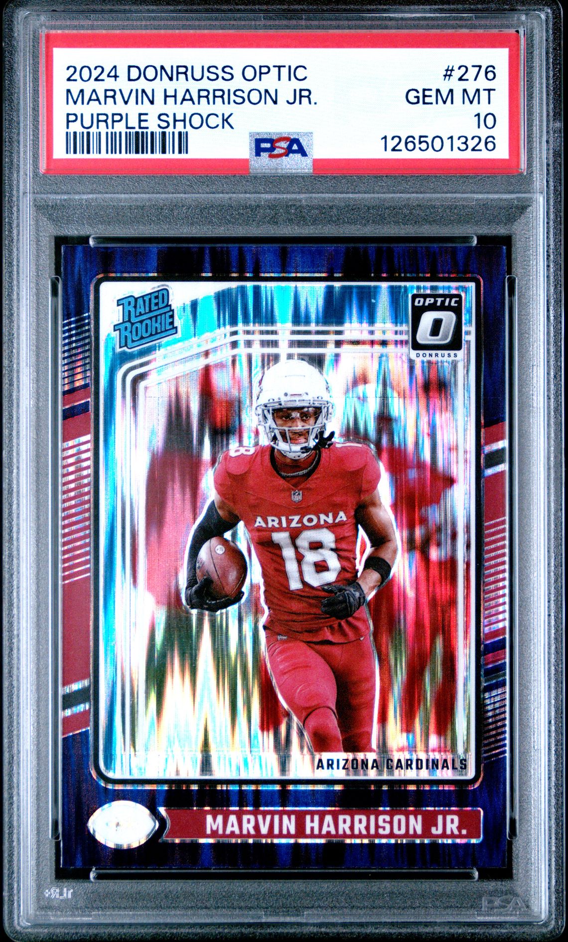 2024 Panini Donruss Optic Marvin Harrison Jr. #276 (Purple Shock) Gem Mt 10 front