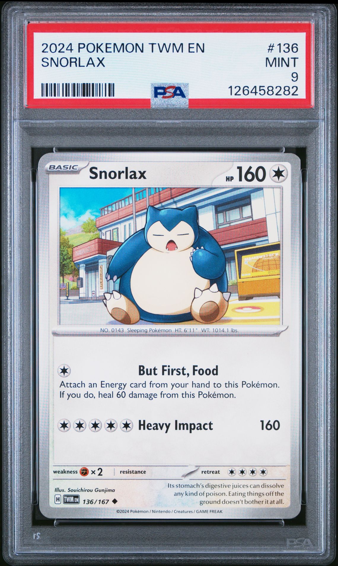 2024 Pokemon Twm En-Twilight Masquerade Snorlax #136 Mint 9 front