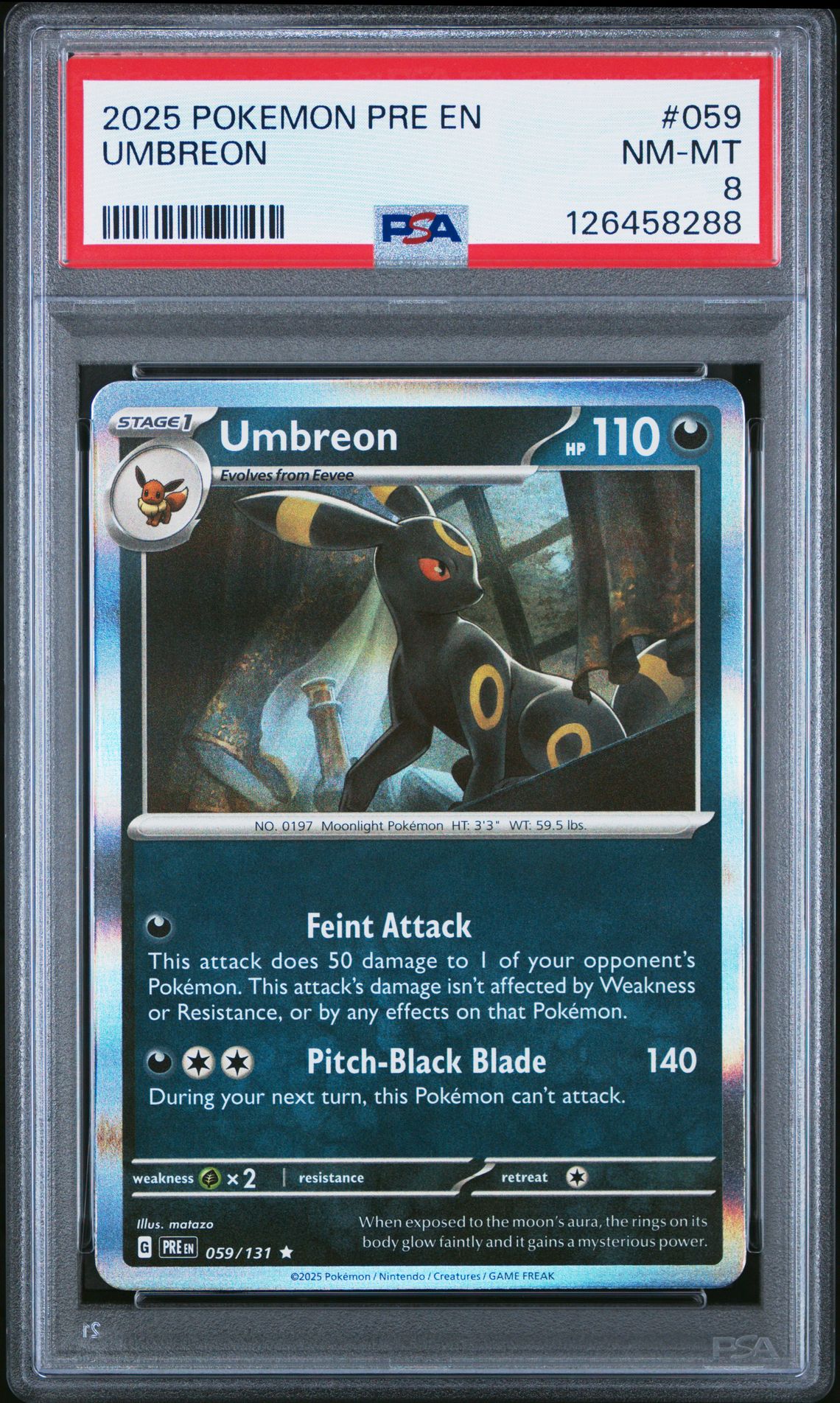 2025 Pokemon Pre En-Prismatic Evolutions Umbreon #059 Nm-Mt 8 front