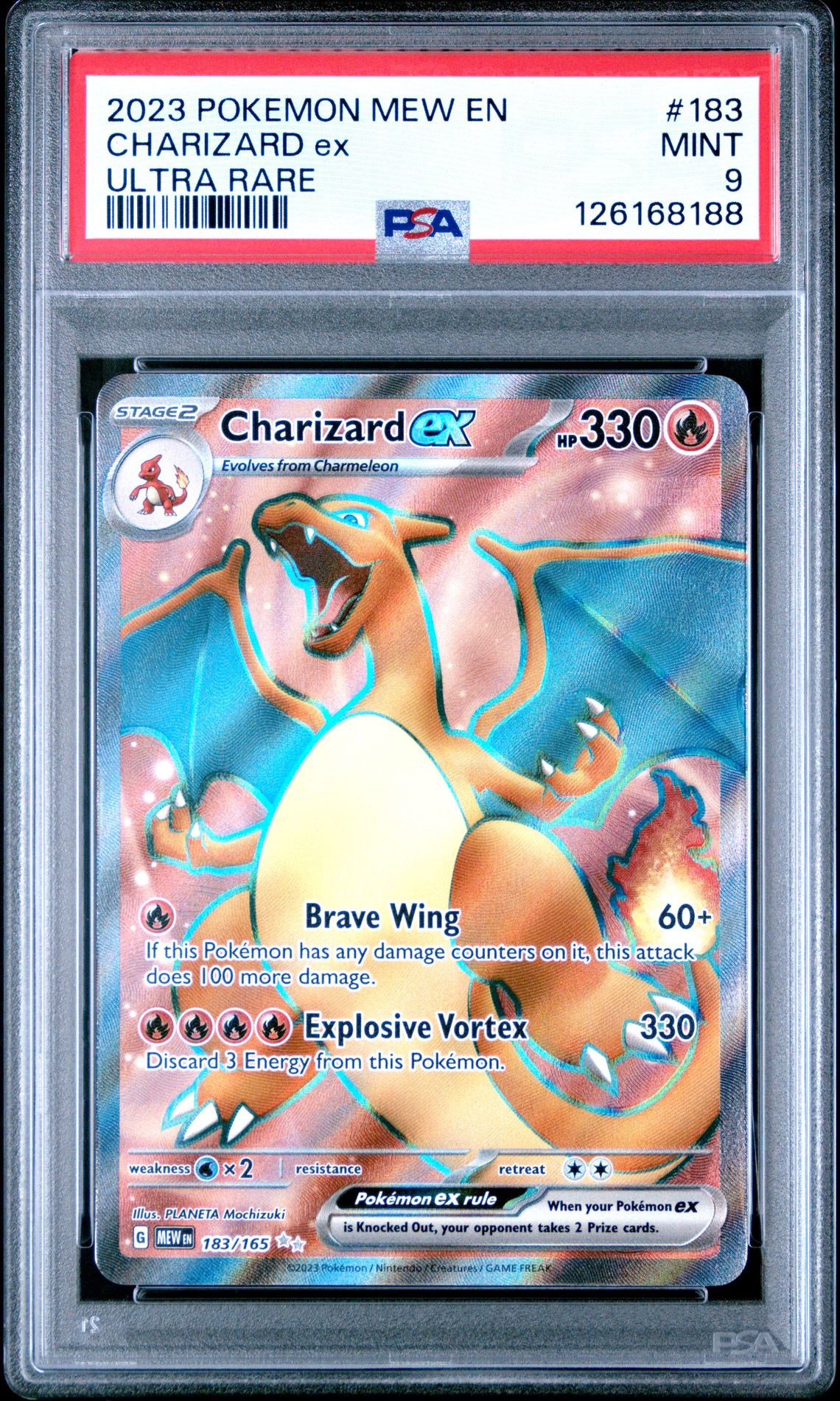 2023 Pokemon Mew En-151 Charizard Ex #183 (Ultra Rare) Mint 9 front