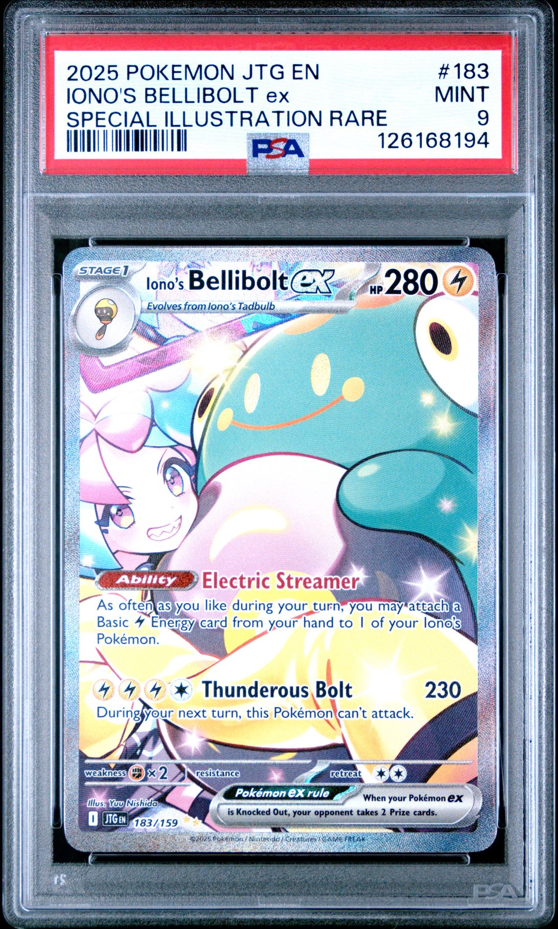 2025 Pokemon Jtg En-Journey Together Iono's Bellibolt Ex #183 (Special Illustration Rare) Mint 9 front