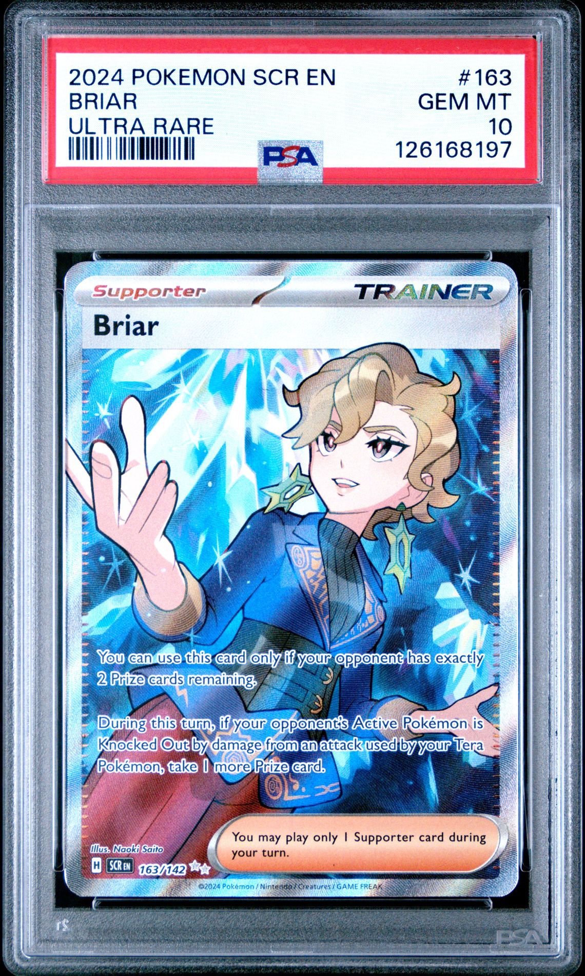 2024 Pokemon Scr En-Stellar Crown Briar #163 (Ultra Rare) Gem Mt 10 front