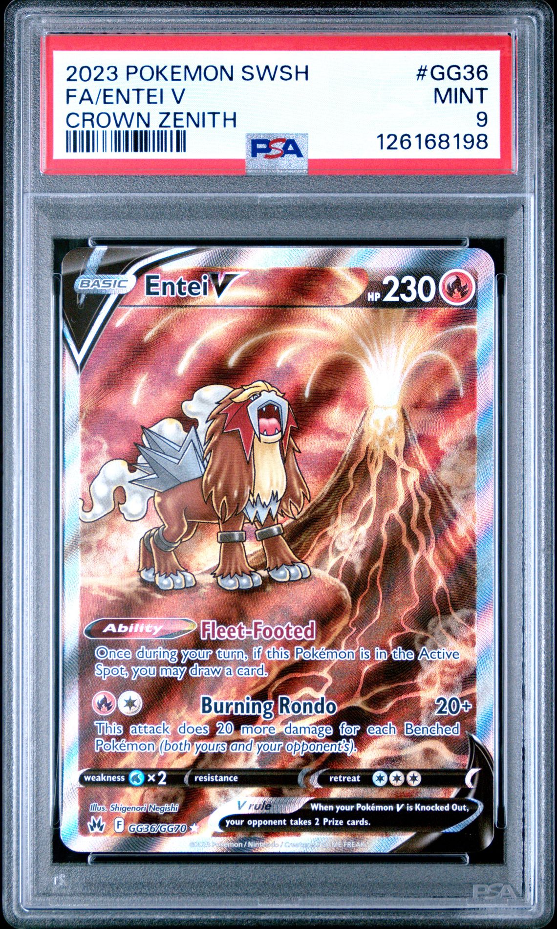 2023 Pokemon Sword And Shield Crown Zenith Fa/Entei V #Gg36 (Crown Zenith) Mint 9 front