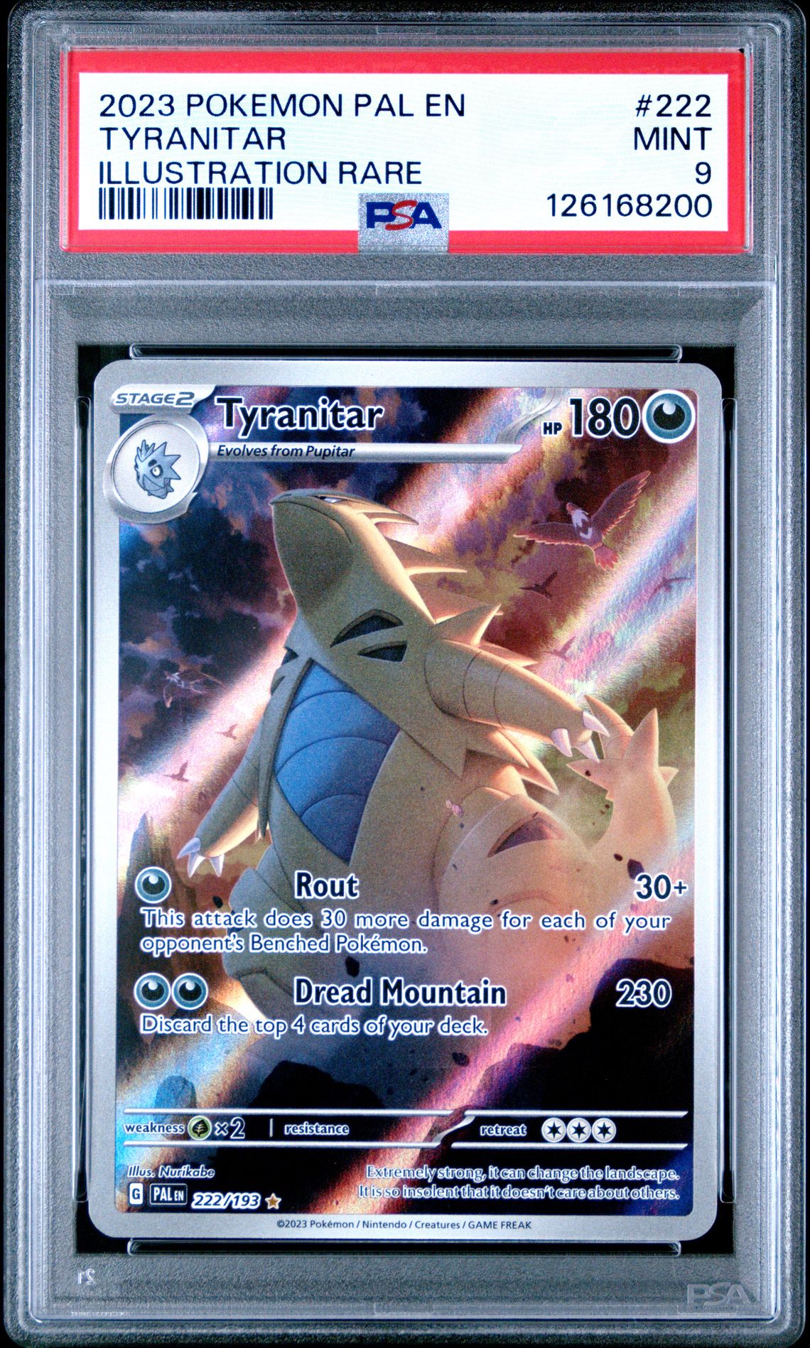 2023 Pokemon Pal En-Paldea Evolved Tyranitar #222 (Illustration Rare) Mint 9 front