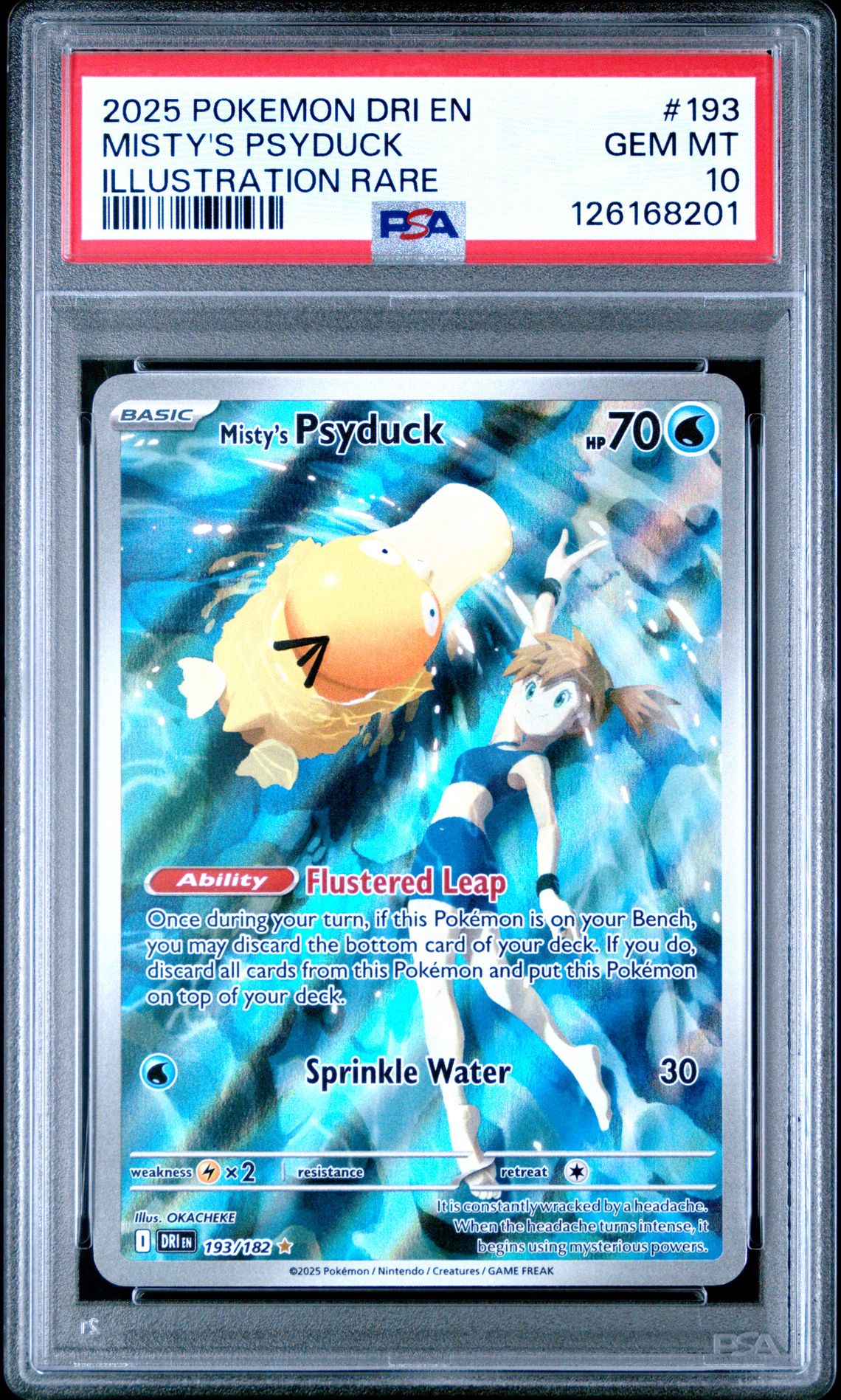 2025 Pokemon Dri En-Destined Rivals Misty's Psyduck #193 (Illustration Rare) Gem Mt 10 front