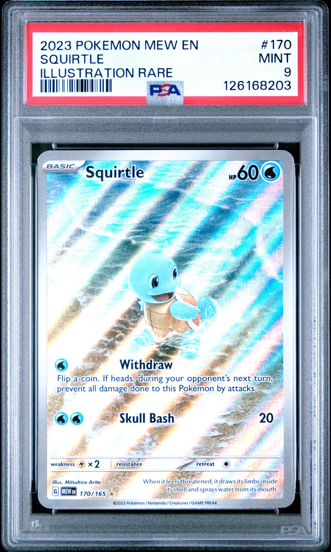 2023 Pokemon Mew En-151 Squirtle #170 (Illustration Rare) Mint 9 front