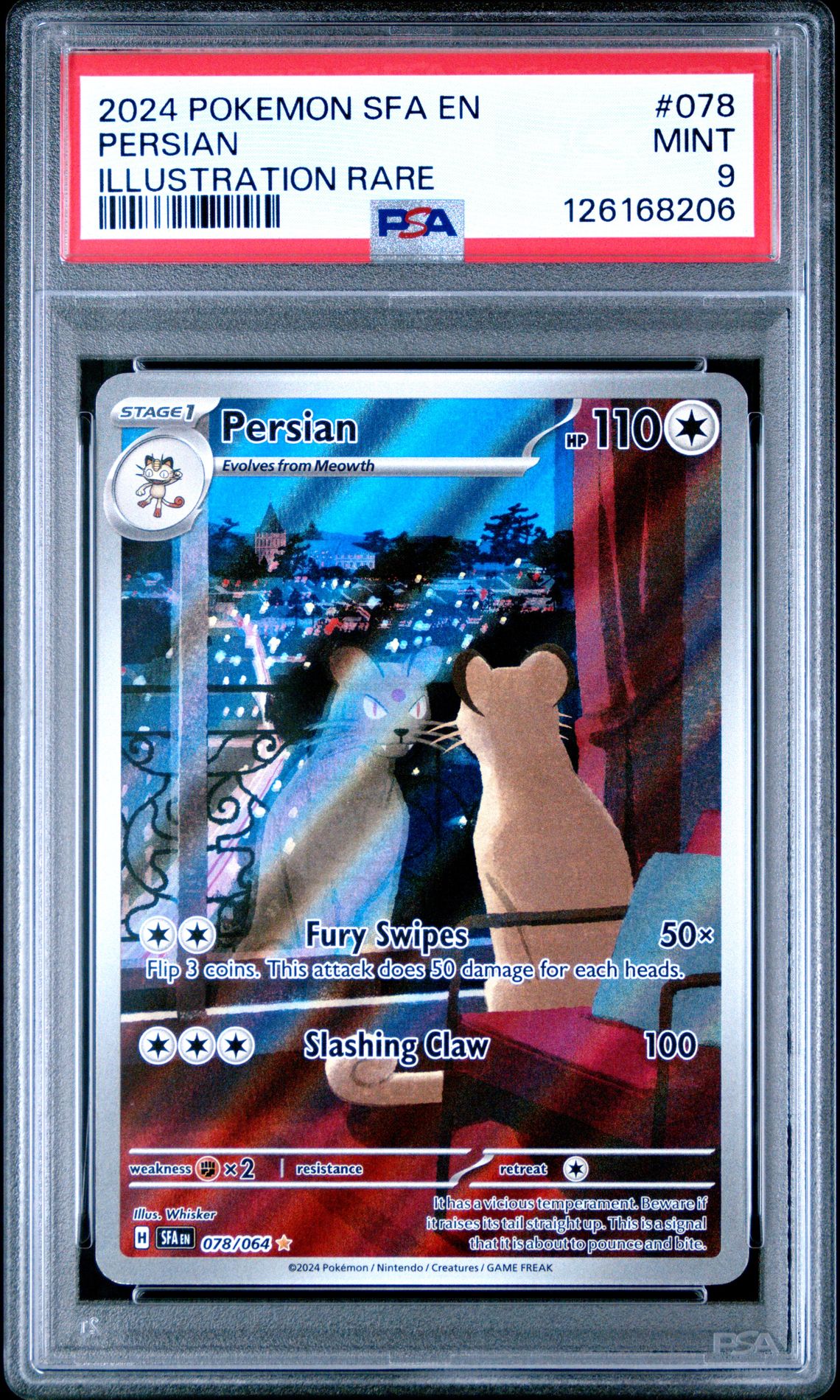 2024 Pokemon Sfa En-Shrouded Fable Persian #078 (Illustration Rare) Mint 9 front