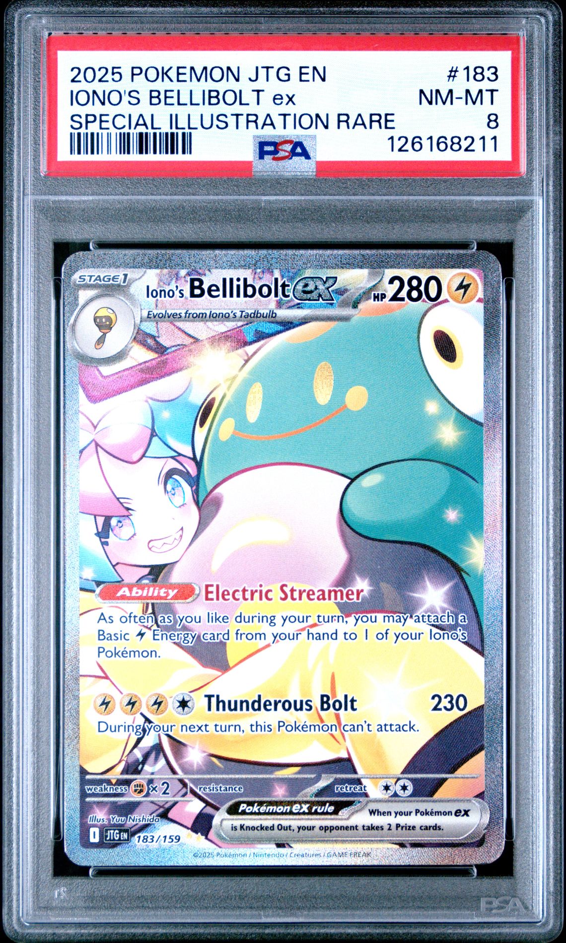 2025 Pokemon Jtg En-Journey Together Iono's Bellibolt Ex #183 (Special Illustration Rare) Nm-Mt 8 front