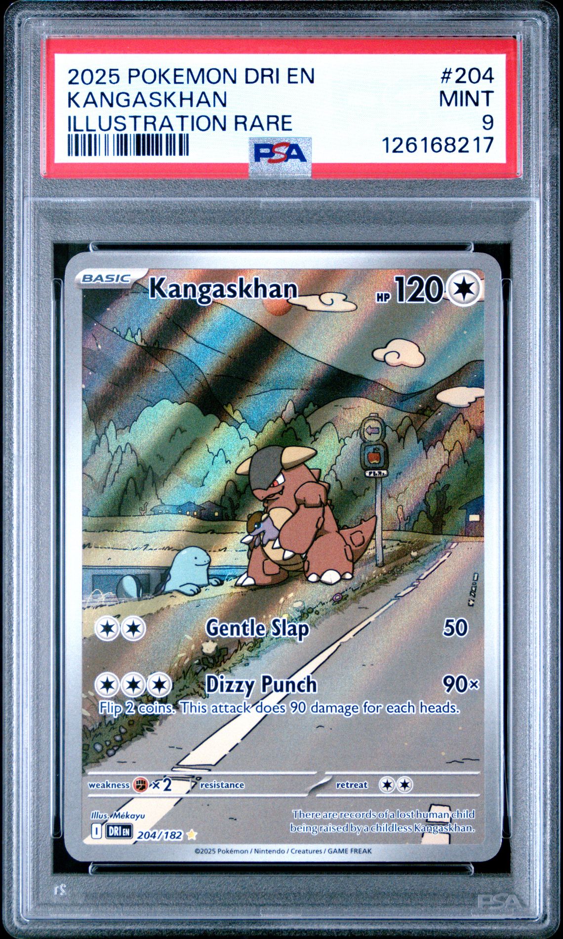 2025 Pokemon Dri En-Destined Rivals Kangaskhan #204 (Illustration Rare) Mint 9 front