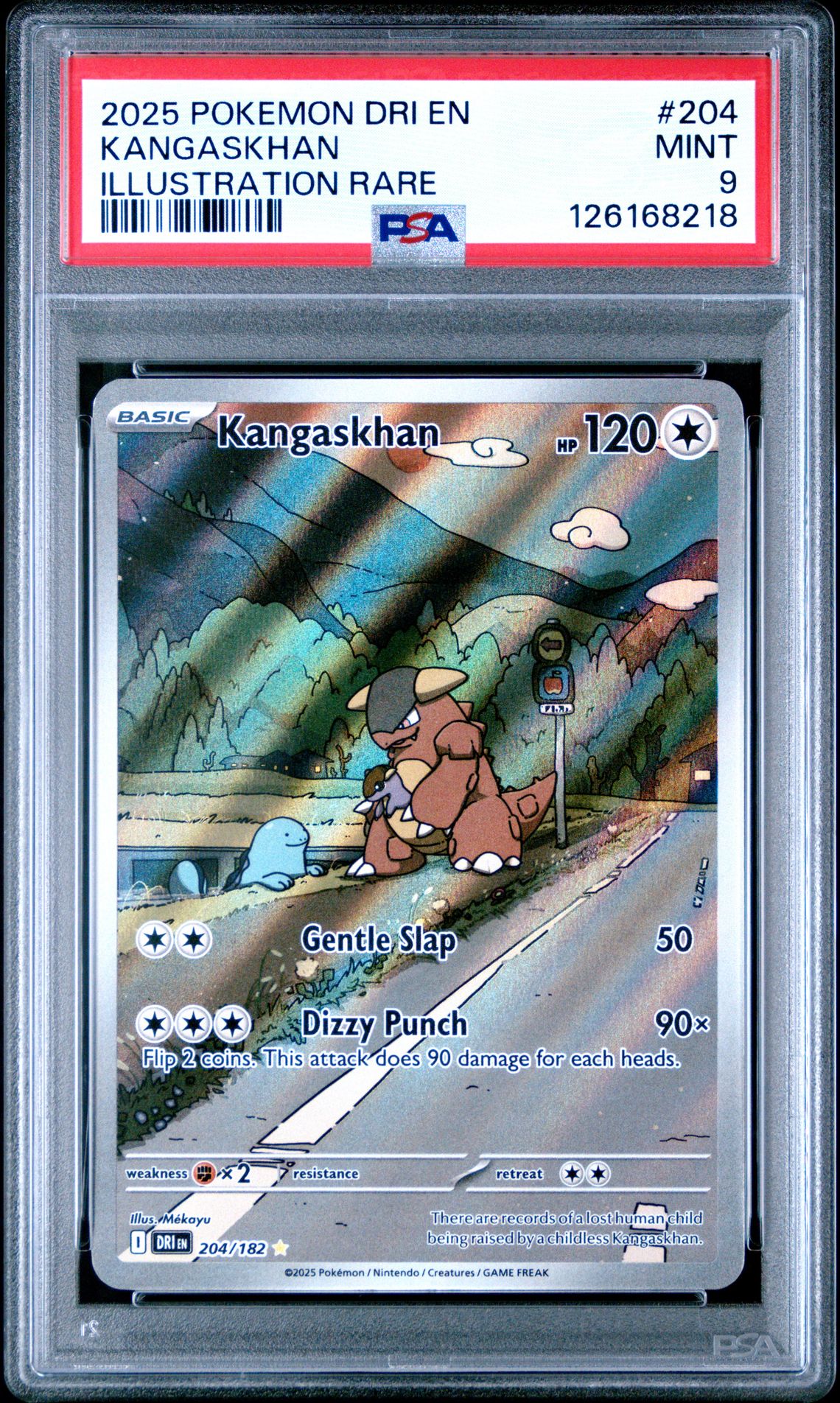2025 Pokemon Dri En-Destined Rivals Kangaskhan #204 (Illustration Rare) Mint 9 front