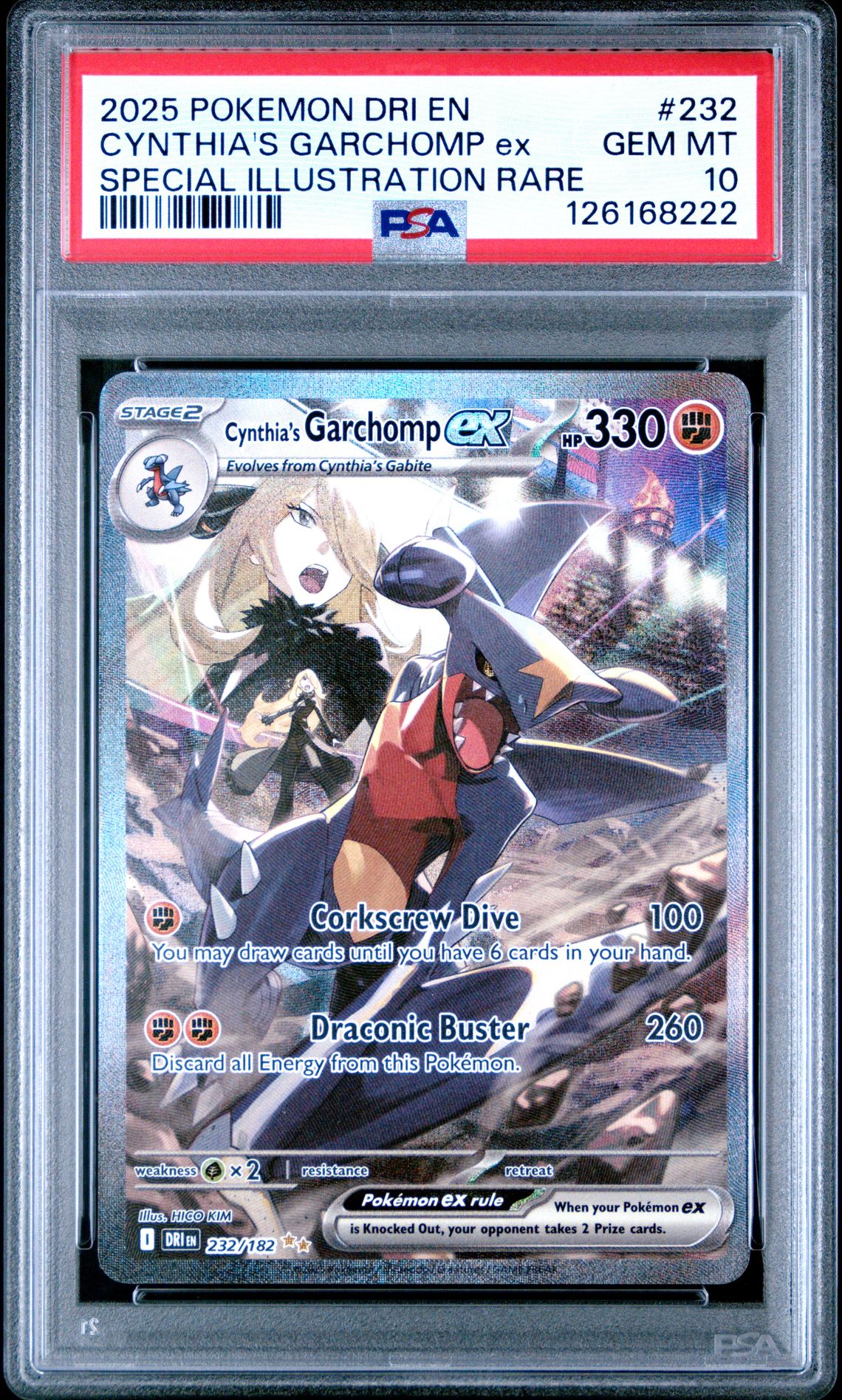 2025 Pokemon Dri En-Destined Rivals Cynthia's Garchomp Ex #232 (Special Illustration Rare) Gem Mt 10 front