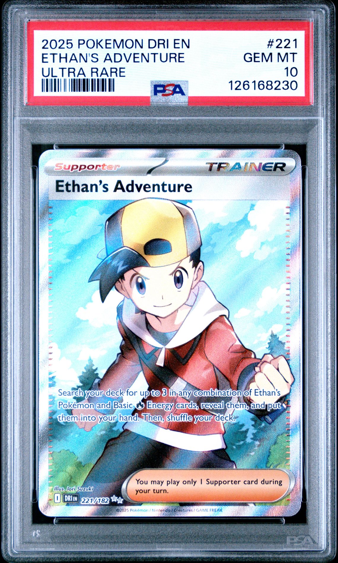 2025 Pokemon Dri En-Destined Rivals Ethan's Adventure #221 (Ultra Rare) Gem Mt 10 front