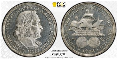 1893 50C Columbian MS64PL