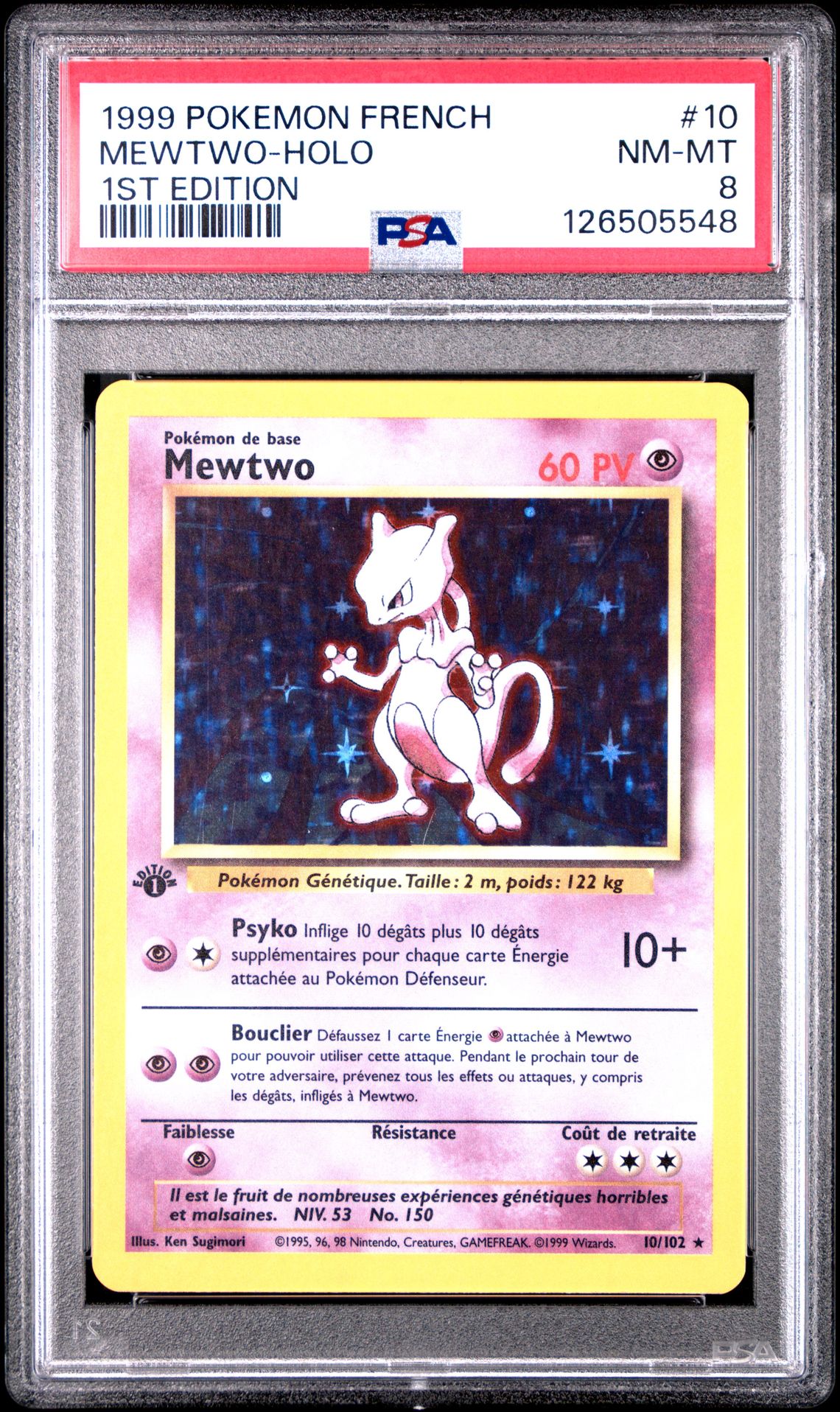 1999 Pokemon 1ST EDITION #10 Mewtwo-Holo front
