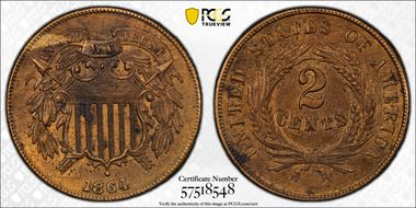 1864 2C Large Motto N1BN