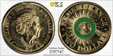 2023 $2 35th Ann $2 Coin Set Colorized Remembrance Dove MS66