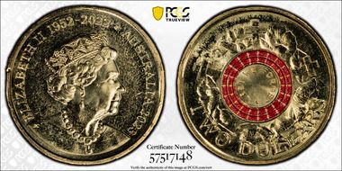 2023 $2 35th Ann $2 Coin Set Colorized Lest we Forget-War Graves MS66