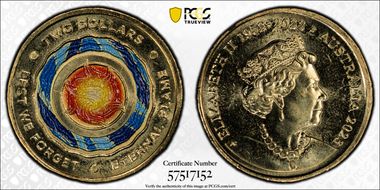 2023 $2 35th Ann $2 Coin Set Colorized Lest we Forget-Eternal Flame MS66