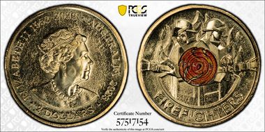 2023 $2 35th Ann $2 Coin Set Colorized Firefighters MS66