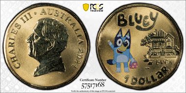 2024 $1 Bluey - Dollarbucks Colorized MS67