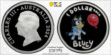 2024 $1 Bluey Ag Colorized PR70DCAM
