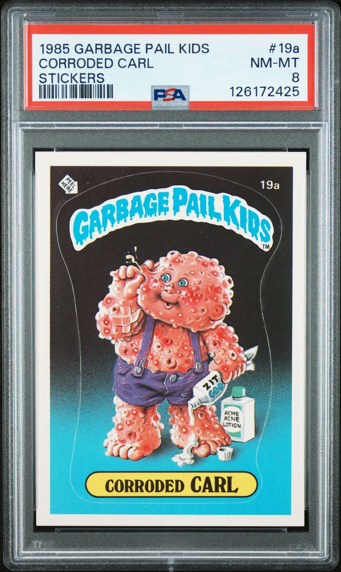 1985 Topps Garbage Pail Kids #19A Corroded Carl front