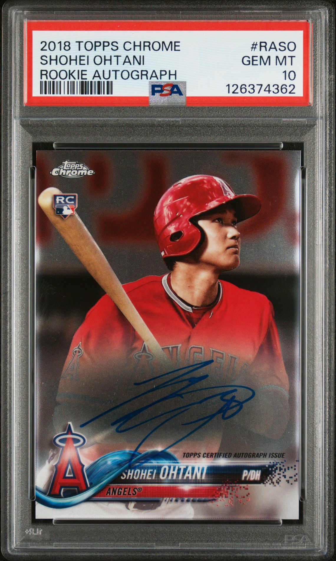 2018 Topps TOPPS CHROME ROOKIE AUTOGRAPH #RASO Shohei Ohtani front