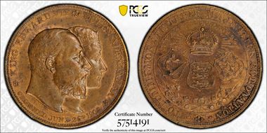 1902 Medal BHM-3830 AE Coronation MS62BN