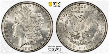 1886 $1 MS62