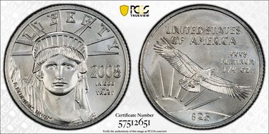 2008 $25 Statue of Liberty MS69