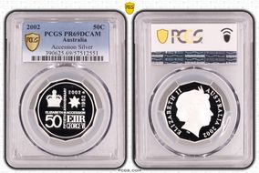 2002 50C Accession Silver PR69DCAM
