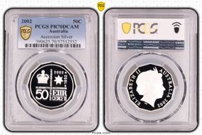 2002 50C Accession Silver PR70DCAM