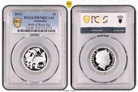 2013 $1 Mob of Roos Ag PR70DCAM