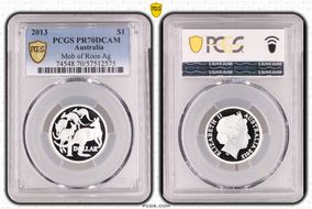 2013 $1 Mob of Roos Ag PR70DCAM
