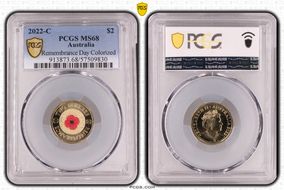 2022-C $2 Remembrance Day Colorized MS68