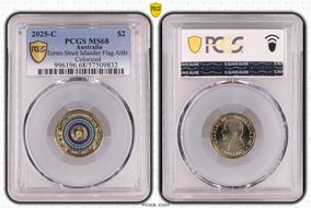 2025-C $2 Torres Strait Islander Flag Colorized  AlBr MS68