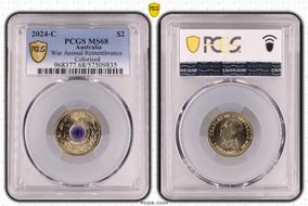 2024-C $2 War Animal Remembrance Colorized MS68