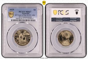 2025 $1 60 Years of the RAM AlBr 60 Counterstamp MS67