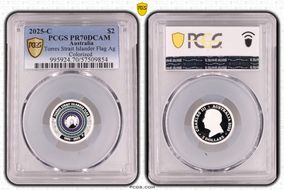 2025-C $2 Torres Strait Islander Flag Colorized  Ag PR70DCAM