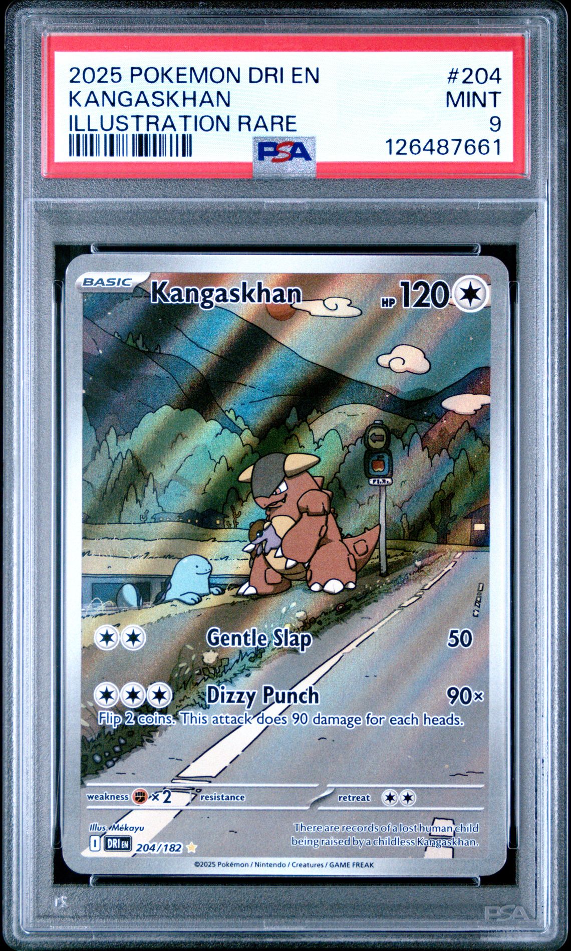 2025 Pokemon Dri En-Destined Rivals Kangaskhan #204 (Illustration Rare) Mint 9 front