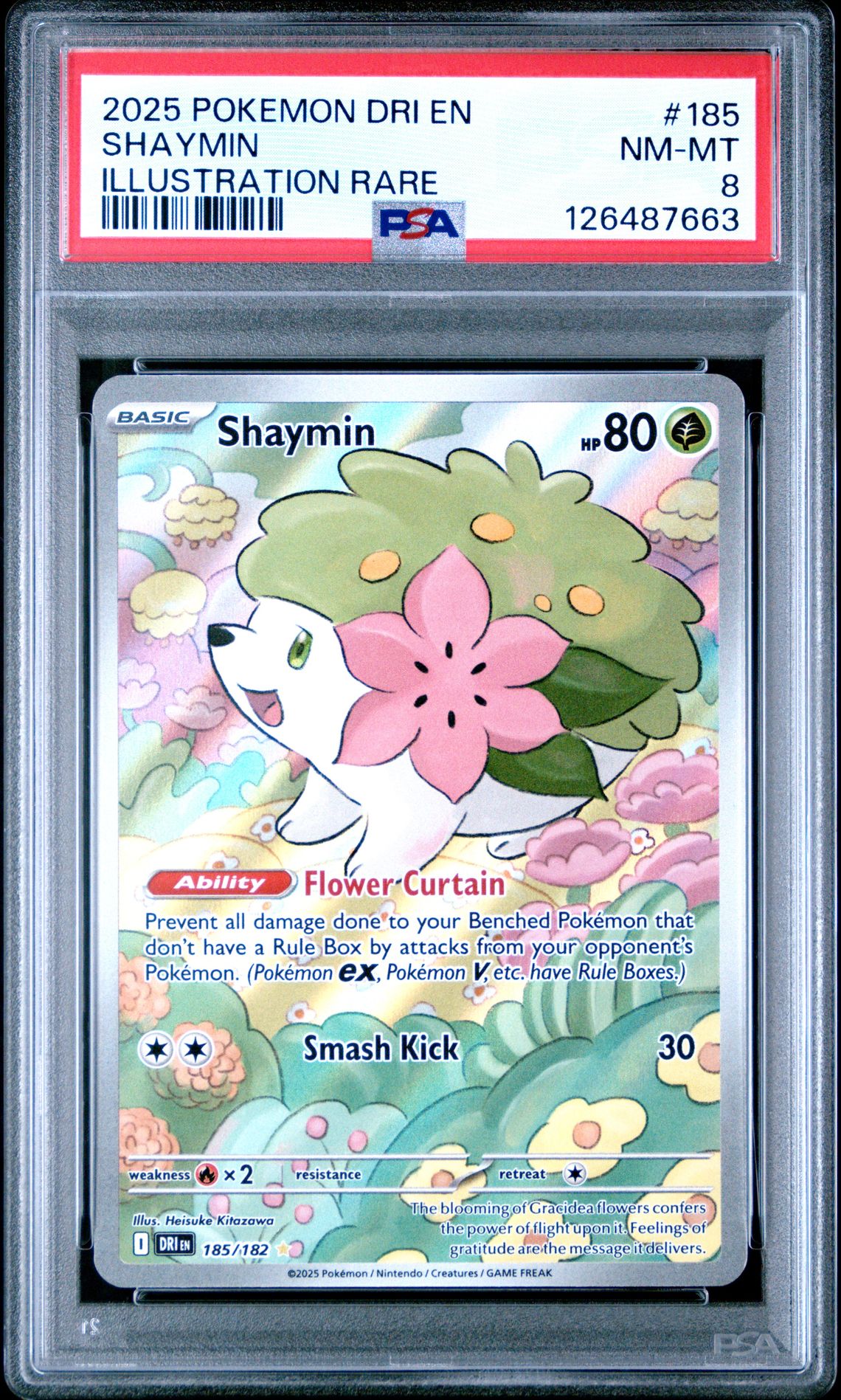 2025 Pokemon Dri En-Destined Rivals Shaymin #185 (Illustration Rare) Nm-Mt 8 front