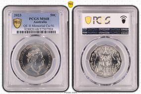2023 50C QE II Memorial Cu-Ni MS68