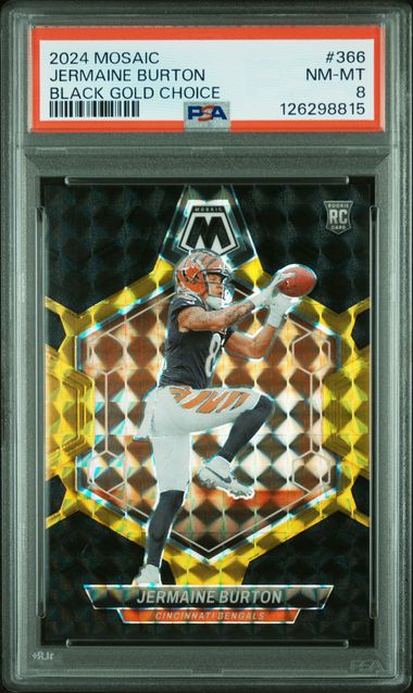 2024 Panini Mosaic Black Gold #366 Jermaine Burton Choice front