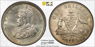 1921(sy) Shil Star KM-26  Ag MS63