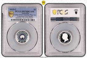 2025-C $2 Torres Strait Islander Flag Ag Colorized First Strike PR70DCAM