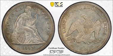 1845 $1 AU58